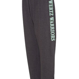 Wertz Warriors-Unisex Fleece Scrunch Pants — 1. CRA- Dark Grey Sweatpants- Front
