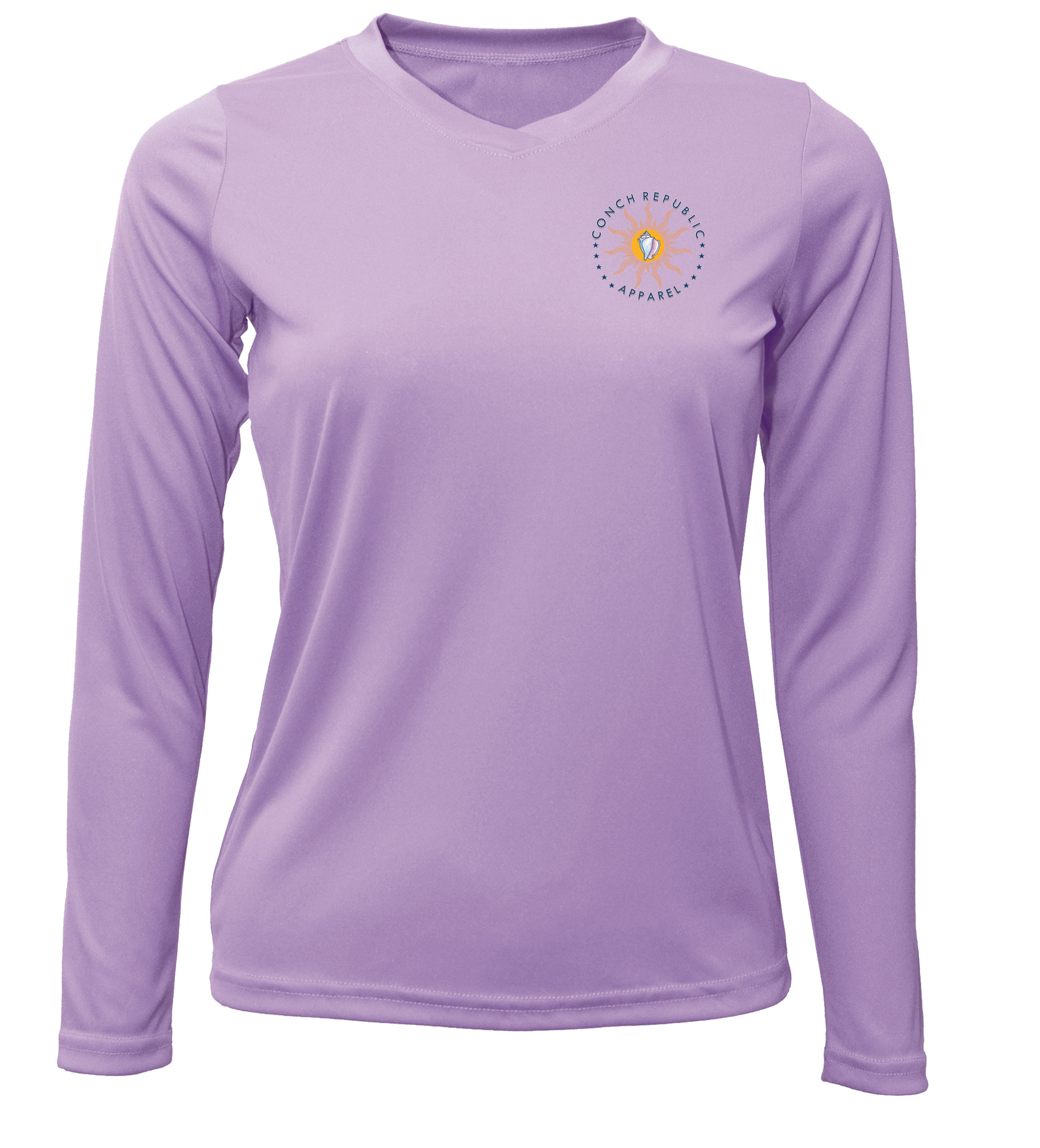 Conch Republic Long Sleeve UPF 50+ — Women's Long Sleeve V-Neck Lilac Front