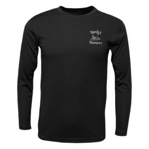 Wertz Warriors Men's Vintage Logo — CRA- Long Sleeve Black Performance- Front