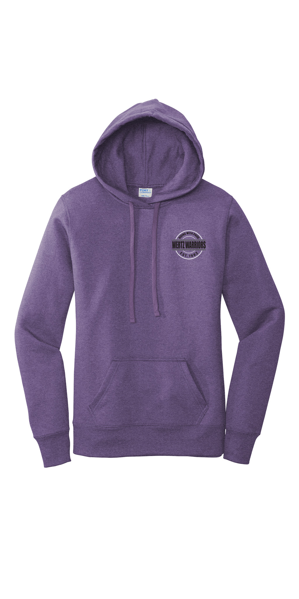 Wertz Warriors LadiesHoodie — CRA- Women's Hoodie- Purple- Front