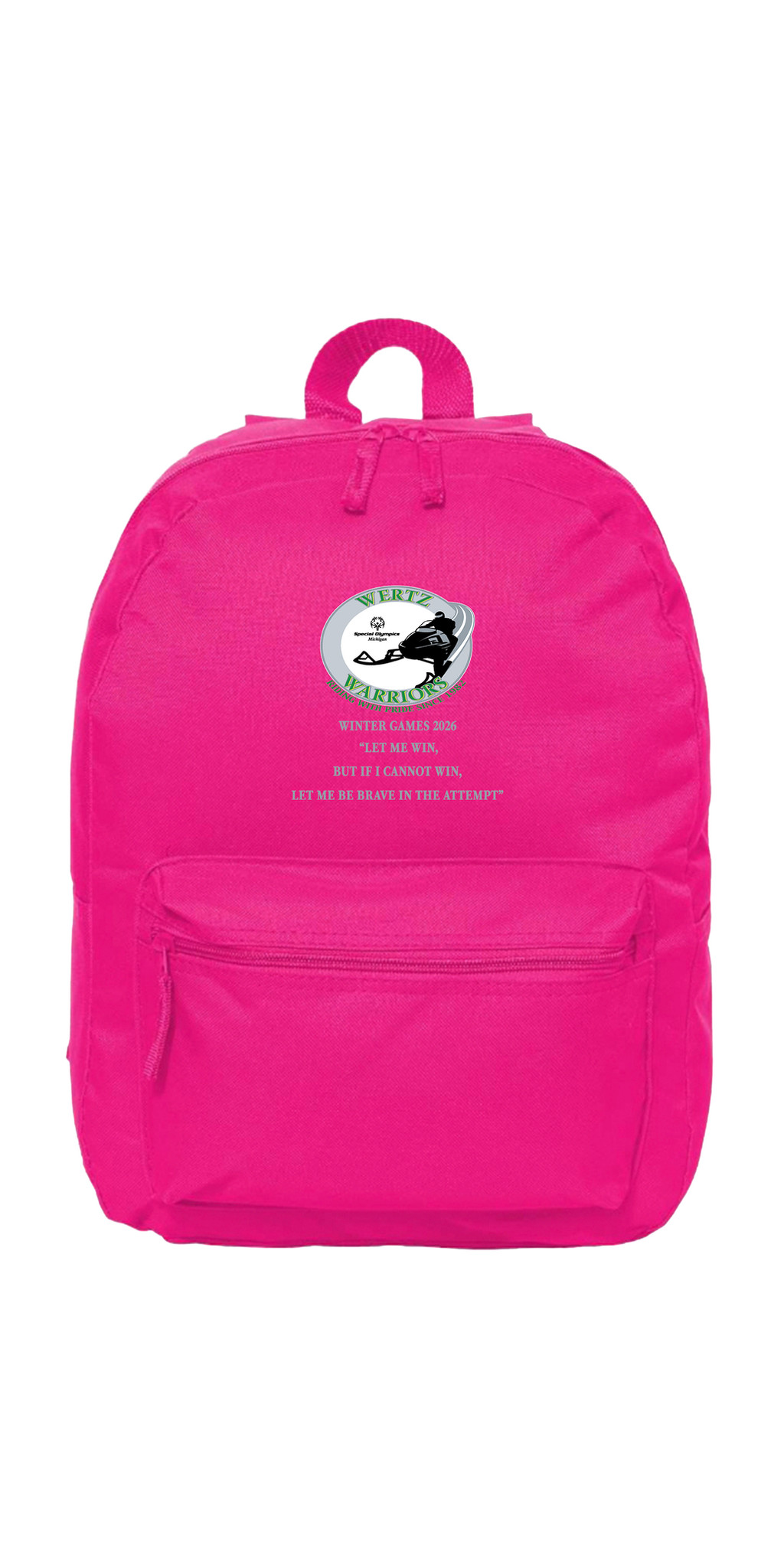 Wertz Warriors Backpack — CRA- Backpack- Pink- Front