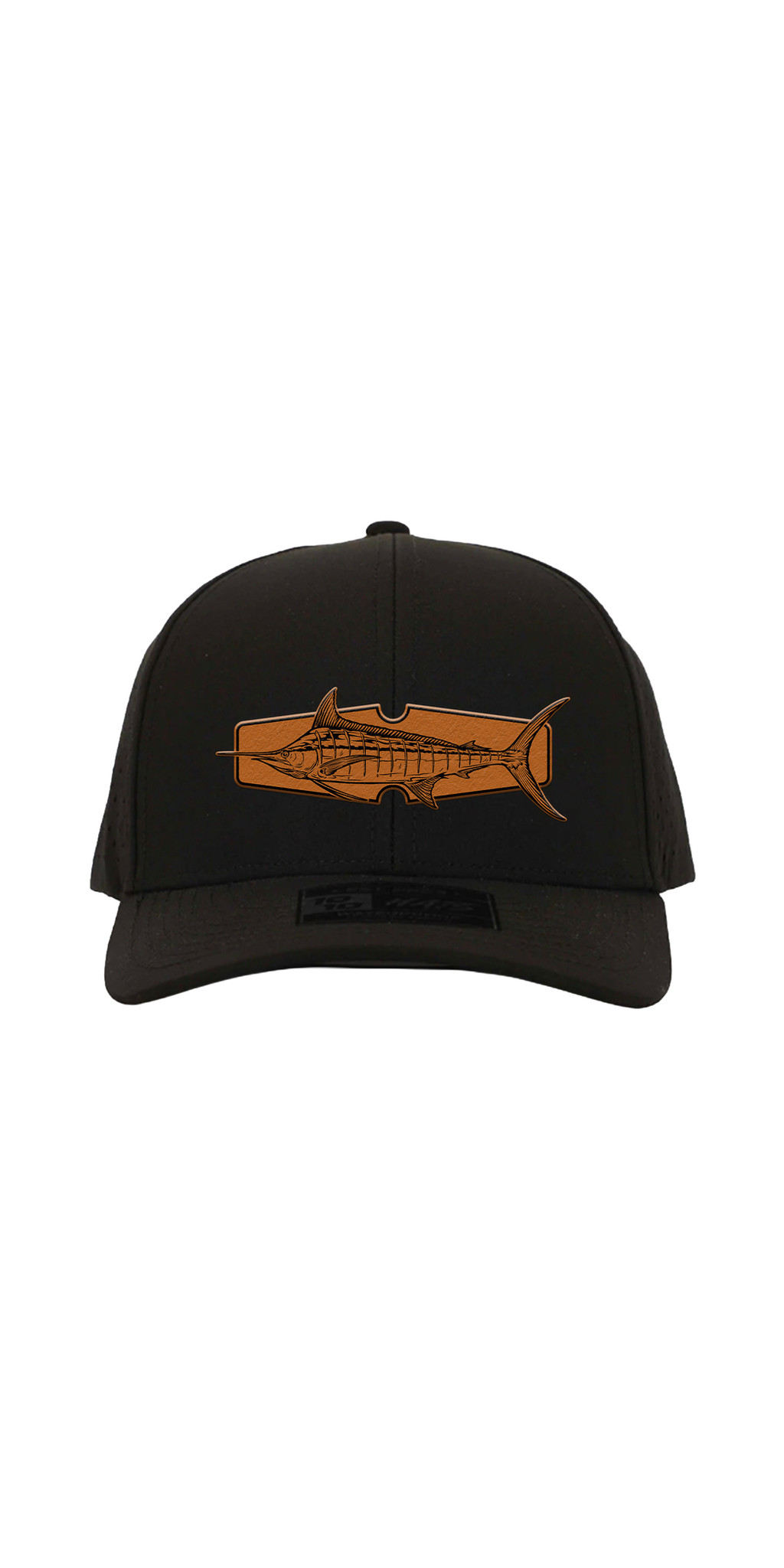 Marlin Hat — 3. FS Collection- Blue Marlin 6 Panel- Black- Front