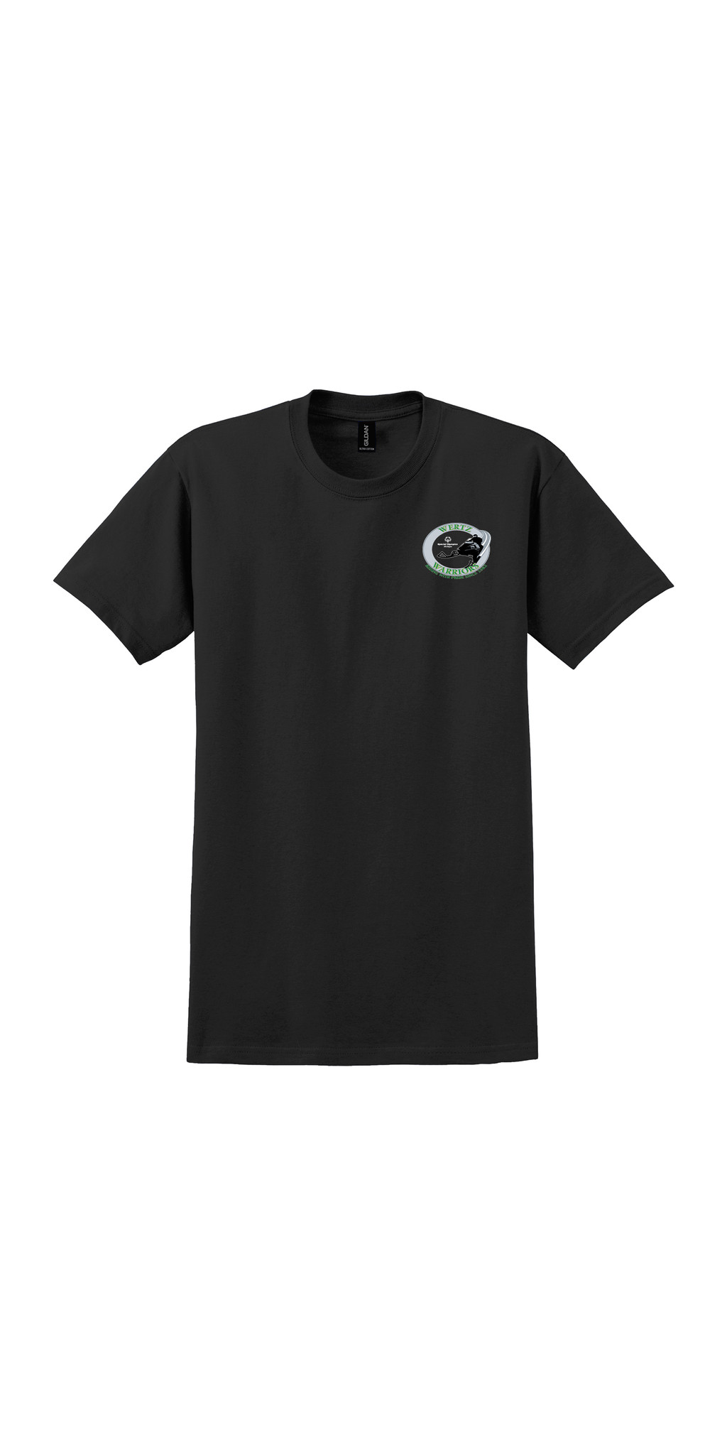 Men's Offical Wertz Warrors Cotton Tee — CRA- Short Sleeve Black T-Shirt- Front