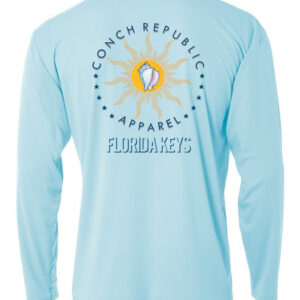 Conch Republic Apparel - Long Sleeve UPF 50+ — A4 Ice Blue Long Sleeve Back