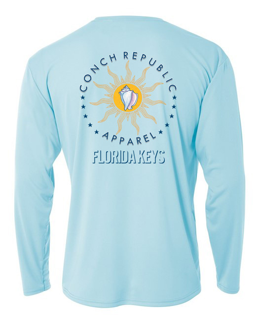 Conch Republic Apparel - Long Sleeve UPF 50+ — A4 Ice Blue Long Sleeve Back