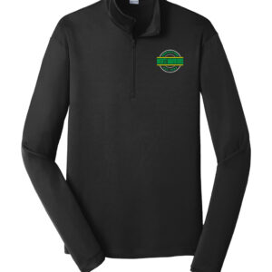 Wertz Warriors Quarter Zip Sweatshirt — 1. CRA- Quarter Zip- Black- Front