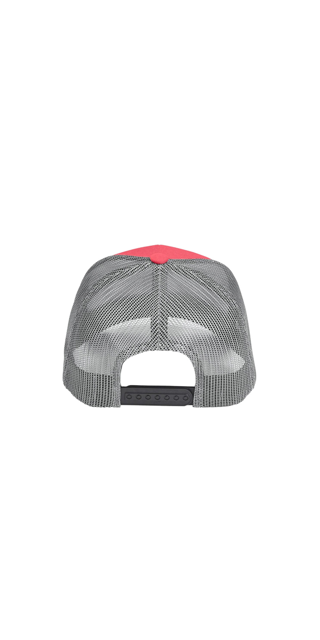 Wertz Warriors Hat — Red Hat- Back- Tilted Circle Design Left Panel