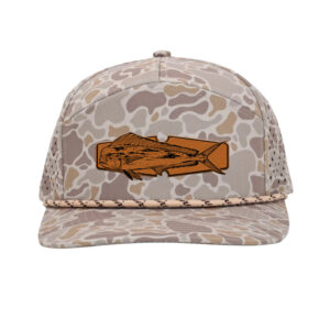 Mahi Camo Hat — 1. FS Collection- Mahi 7 Panel Camo with Rope- Front