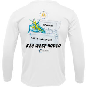 Key West Rodeo Tournament Apparel — CRA- KWR LS White Performance- Back