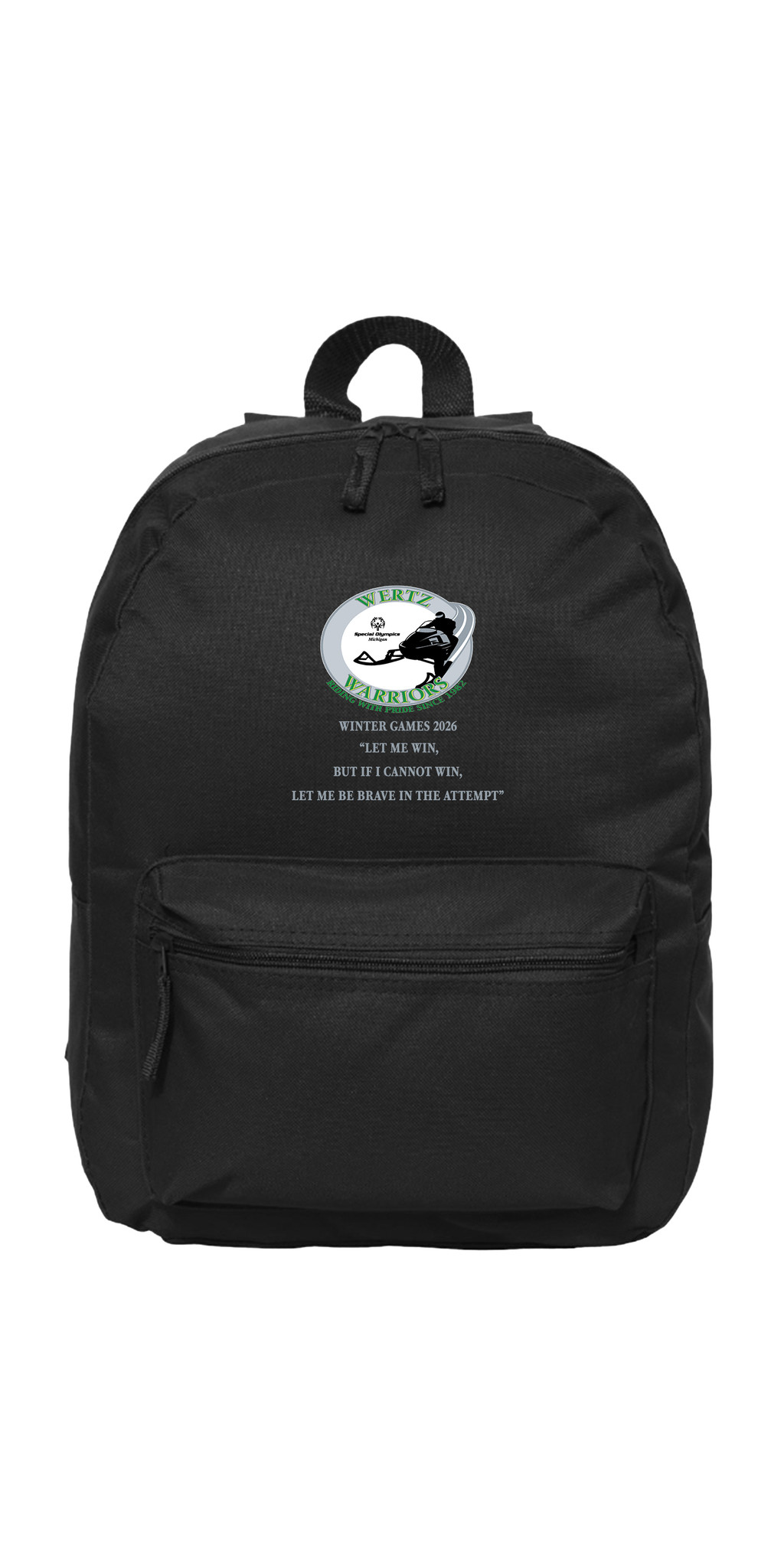 Wertz Warriors Backpack — CRA- Backpack- Black- Front